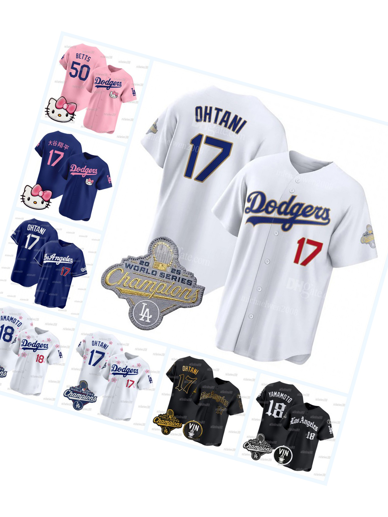 17 Shohei Ohtani Dodgers 2026 Gold Collection Gothic Jersey Yoshinobu Yamamoto Freddie Freeman Mookie Betts Roki Sasaki Enrique Hernandez Kyle Tucker Smith