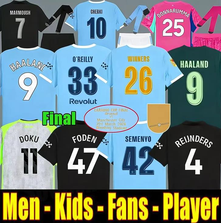 25 26 HAALAND MARMOUSH SOCCER JERSEY GREALISH MAN CITIES ALVAREZ player DE BRUYNE FODEN football tops shirt men kids kit DOKU Mancheste rs city jerseys Man city