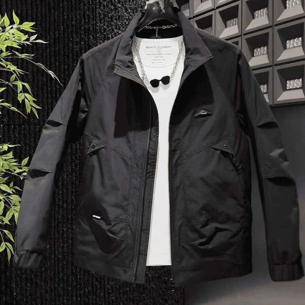 Spring New Collar Jacket For Men, Fashionable Versatile Curved Jacket, Stylish And Trendy Casual Top Men's Coat Men's Tops Short Jacket