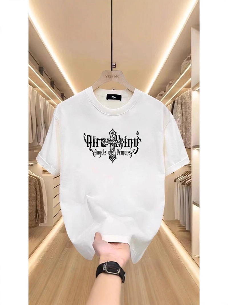 2026 Summer New Arrivals Unisex American Retro T-Shirts | 100% Cotton Angel Wings Graphic INS Streetwear Short Sleeve Tops