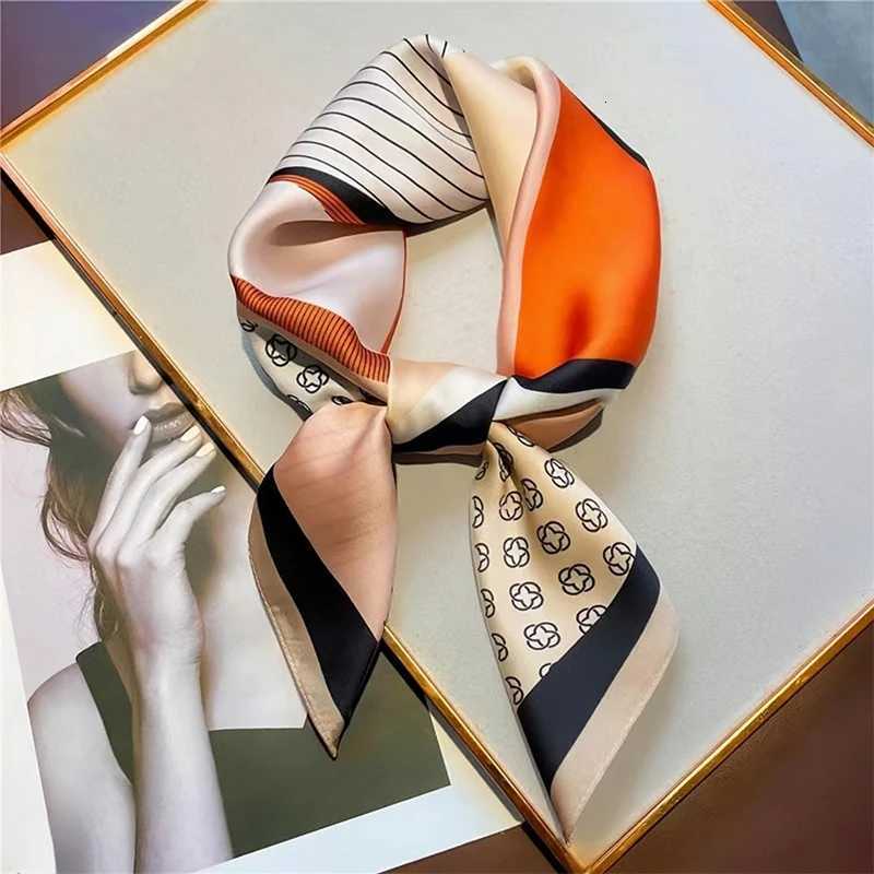 Luxury Brand Silk Square Scarf Women flower Neck Hair Tie Band Beach Hijab Kerchief Head Headbands Bandana Female Foulard 70cm H260331