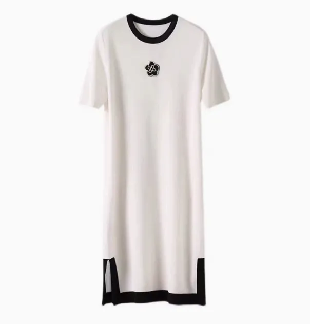 Elegant Womens Ice Silk Long-Sleeve Maternity Dress Featuring Floral Patterned Lace-Up Back Design for Summer Wear