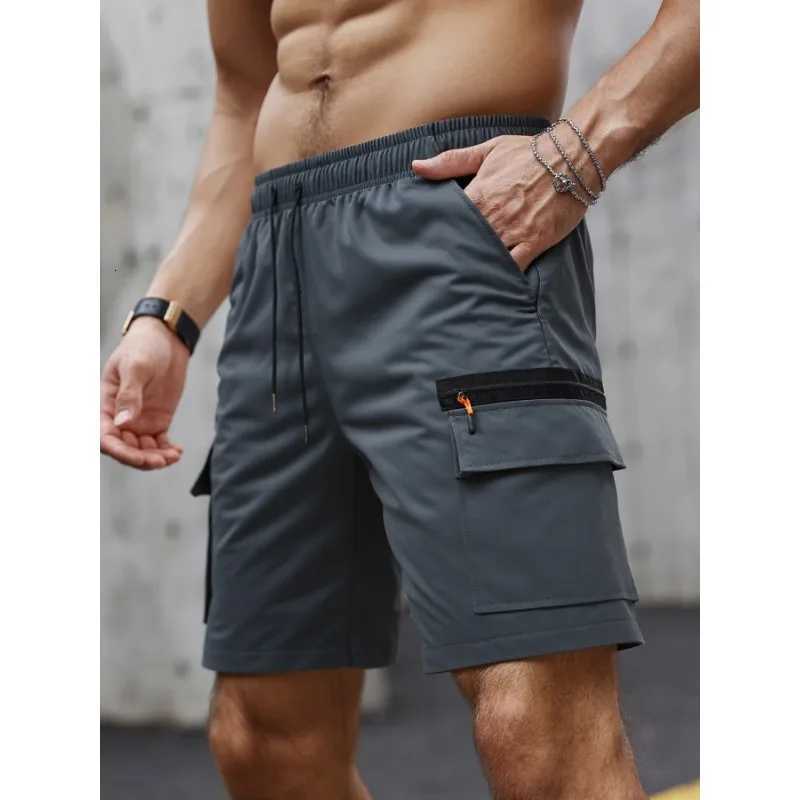 Mens Casual Cargo Shorts Big Pockets Loose Fit Elastic Waist Lightweight Breathable Outdoor Sports Gym Work Shorts for Men Z260331