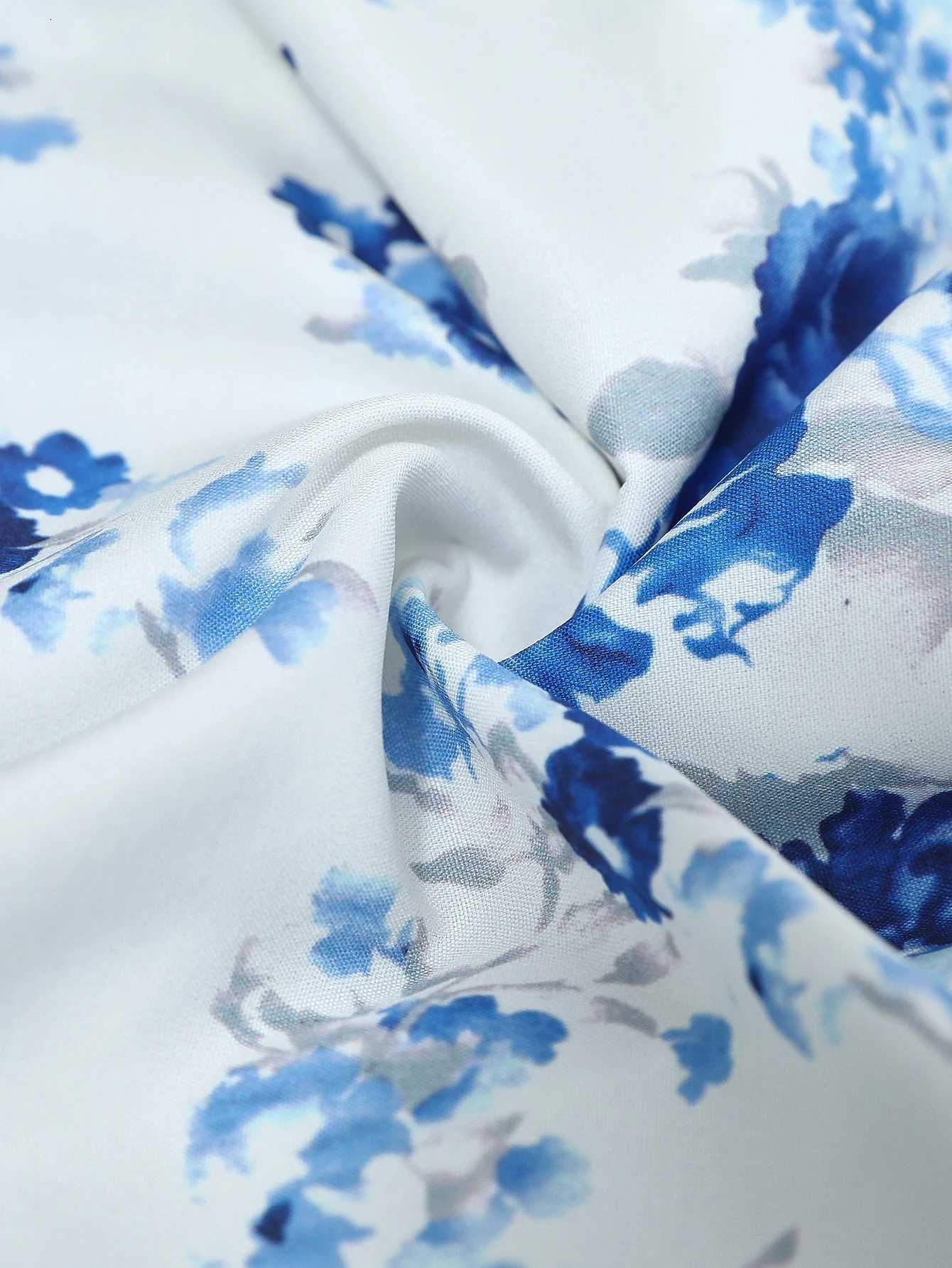 Elegant Floral Print Sleeveless Dress with Ruffle Hem - Choker Neck Knee-Length Ideal for Spring/Summer/Fall Events C260331