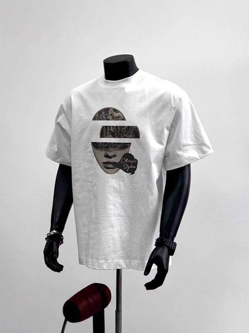 Men's American Trendy T-Shirts | Heavyweight Cotton Streetwear Edgy Graphic Crew Neck Oversized Versatile Short Sleeve Tees