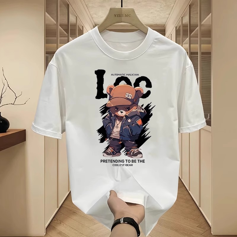 2026 New Arrivals Men's American Casual Cotton T-Shirts | Trendy Graphic Crew Neck Oversized Streetwear Short Sleeve Tops
