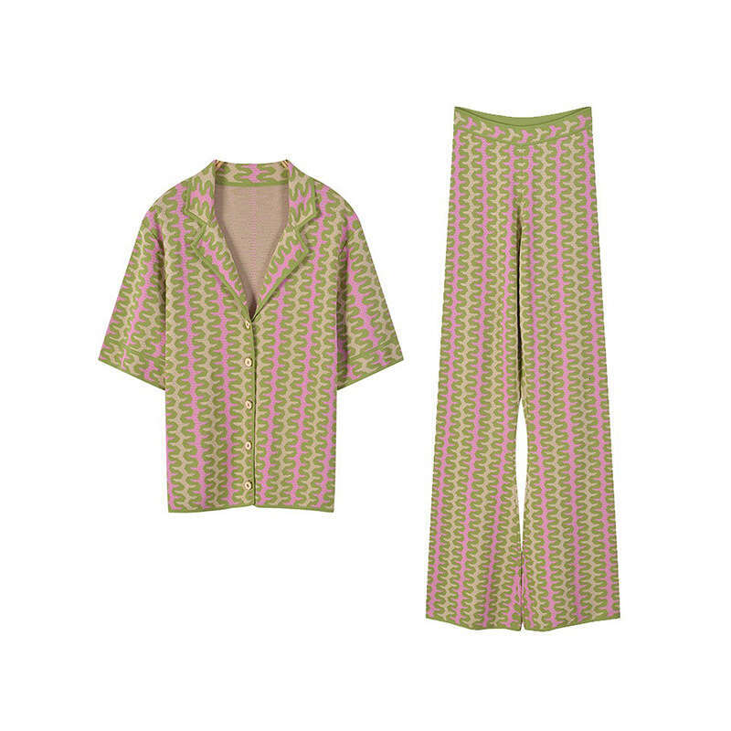 k30 2026 Spring New Designer French Casual Pajamas Luxury Elegant Top+Pants Set