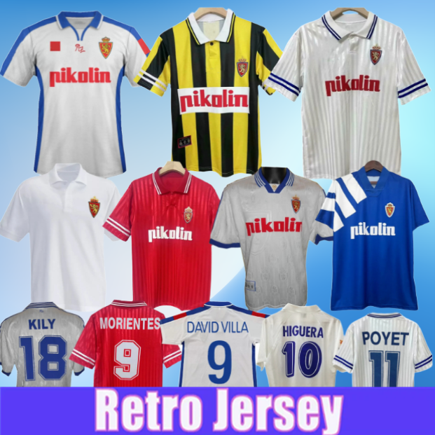 1994 1995 1996 1997 1998 real zaragoza retro soccer jersey 2003 2004 David villa Poyet PARDEZA Nayim HIGUERA Morientes vintage classic football shirt