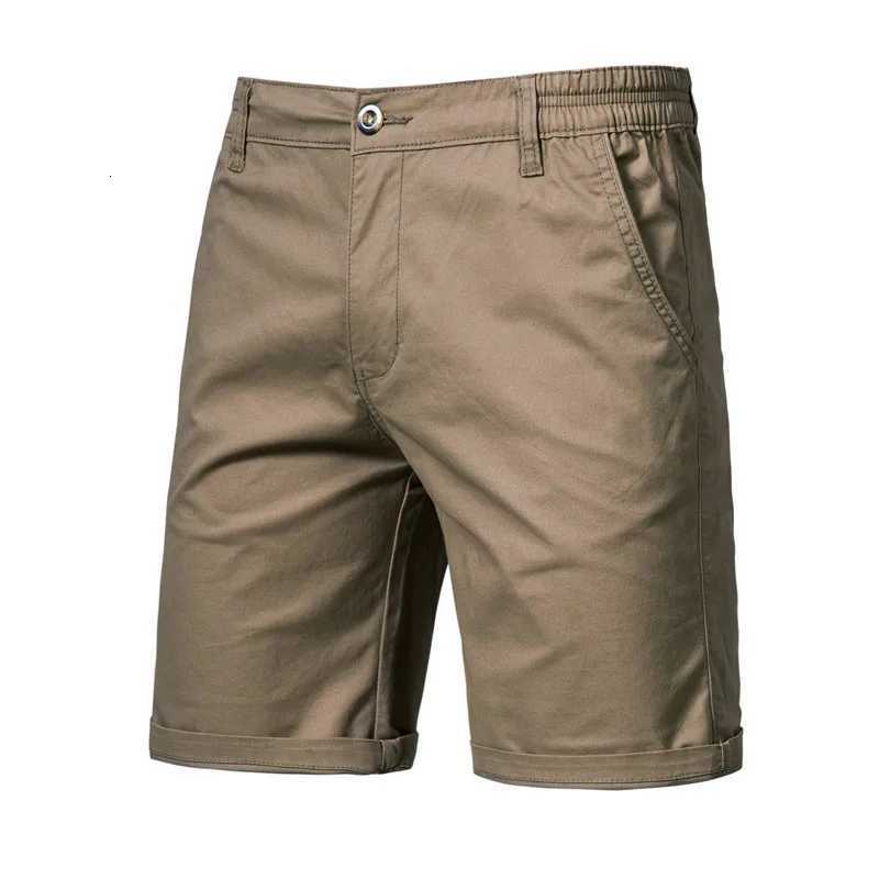 New cotton casual shorts mens straight 5-point pants large size solid color mens clothing Z260331