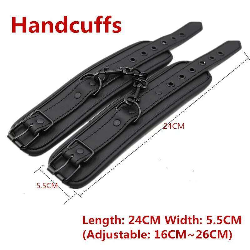 BDSM Bondage Set for Woman - Handcuffs Ankle Cuffs Collar Erotic Sex Toy Kit Adults Games Products