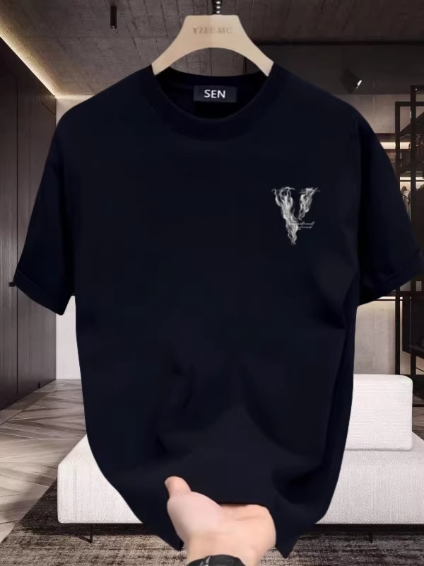 2026 New Arrivals Men's Streetwear T-Shirts | 100% Cotton Letter Graphic Crew Neck Stylish Oversized Summer Short Sleeve Tees