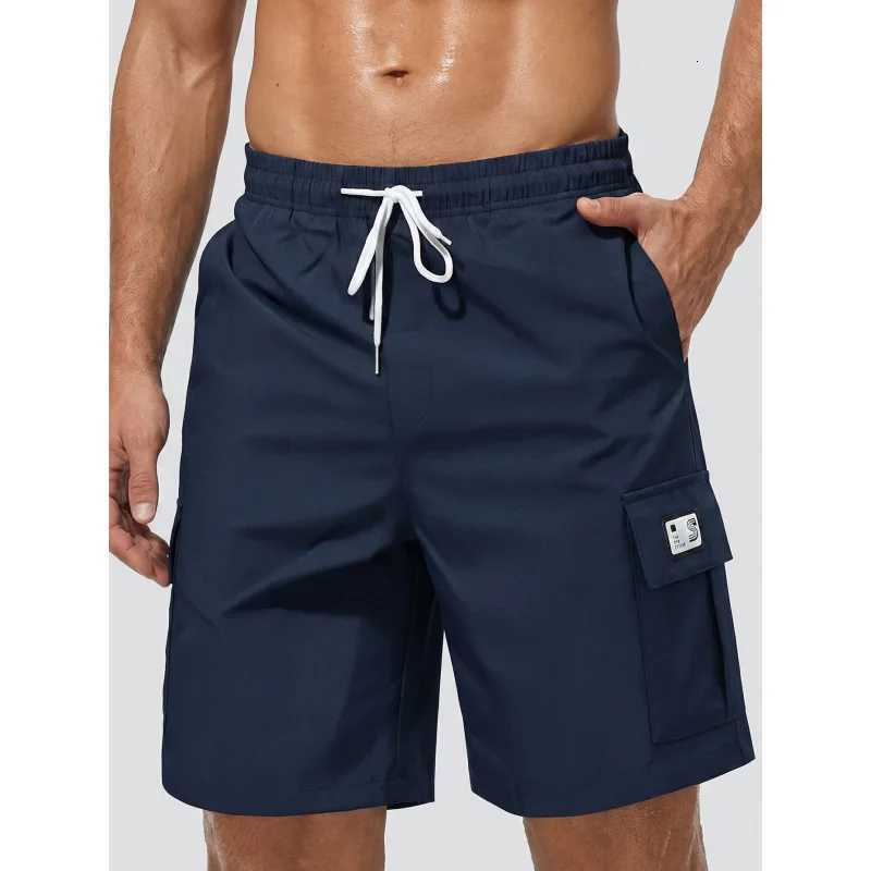 Mens Ice Silk Cargo Shorts Summer Loose Straight Knee Length Breathable Quick Dry Casual Sports Shorts Plus Size Multi Color Av Z260331