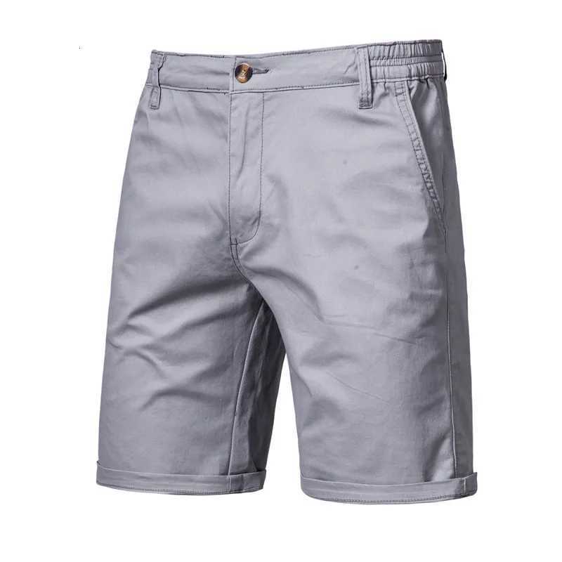 New cotton casual shorts mens straight 5-point pants large size solid color mens clothing Z260331