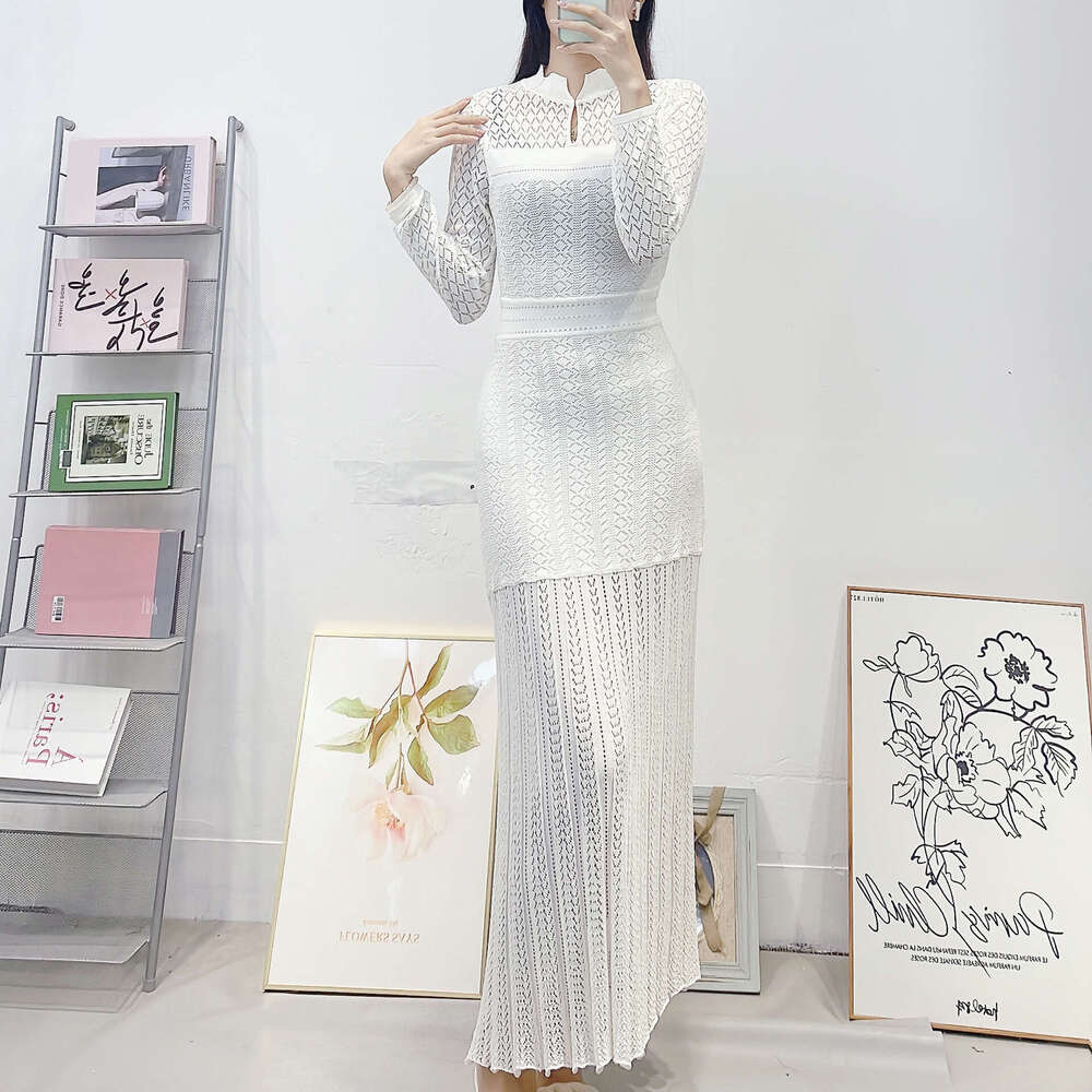 k30 2026 summer new designer French hollow slim knit dress elegant and fashionable long skirt