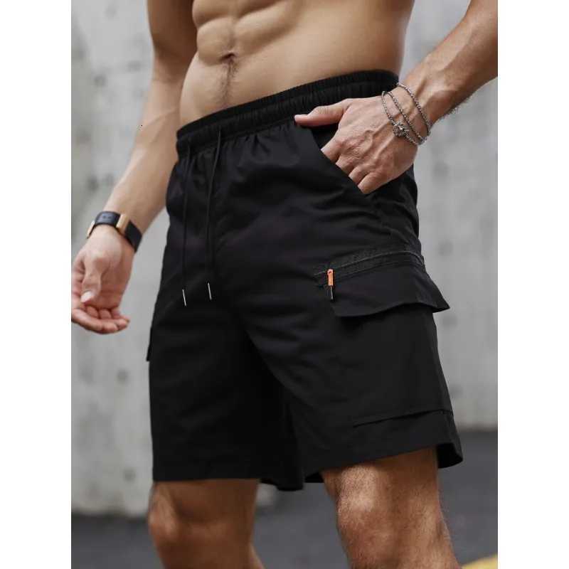 Mens Casual Cargo Shorts Big Pockets Loose Fit Elastic Waist Lightweight Breathable Outdoor Sports Gym Work Shorts for Men Z260331