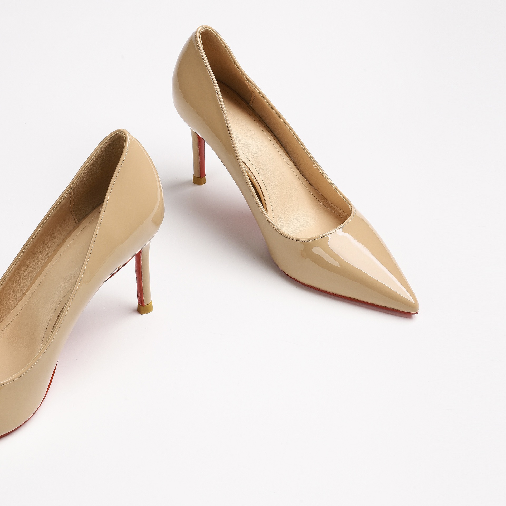 2026 Women's Sexy Patent Leather Red Sole Pumps Pointed Toe Stiletto Heels Elegant Office Career Single Shoes