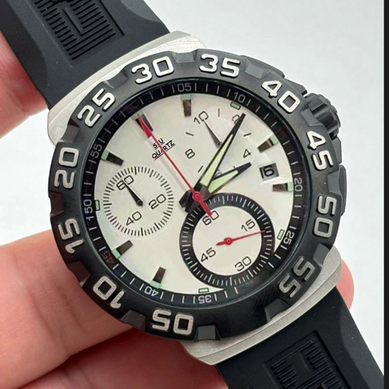 2026 F1 Red Orange Color Race Watch For Men Import Quartz Movement Full of Stainless Steel luxury Mens Watches Fashion Clock