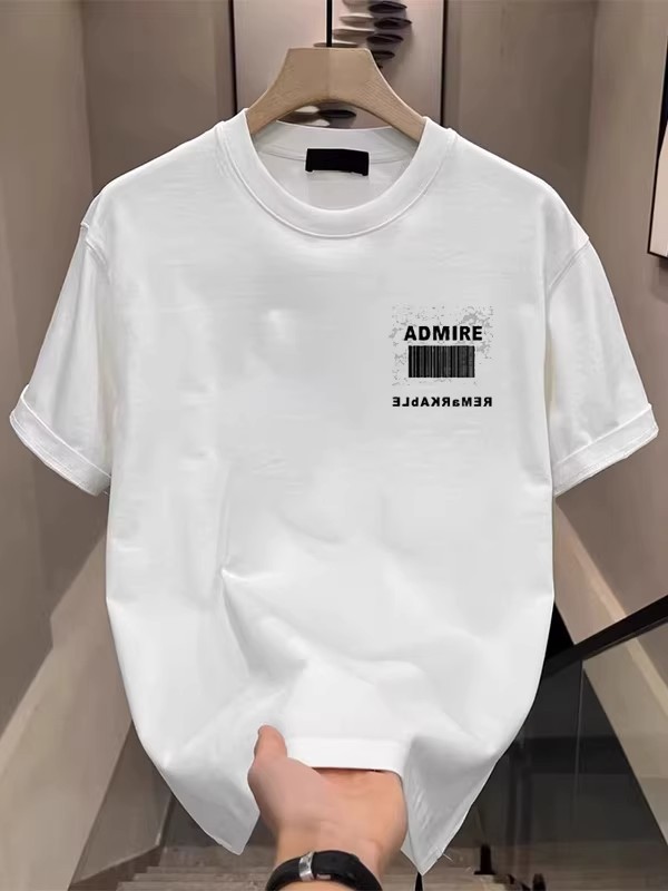 Summer Men's T-Shirts | Heavyweight Cotton American Streetwear Trendy Edgy Graphic Crew Neck Oversized Versatile Tops