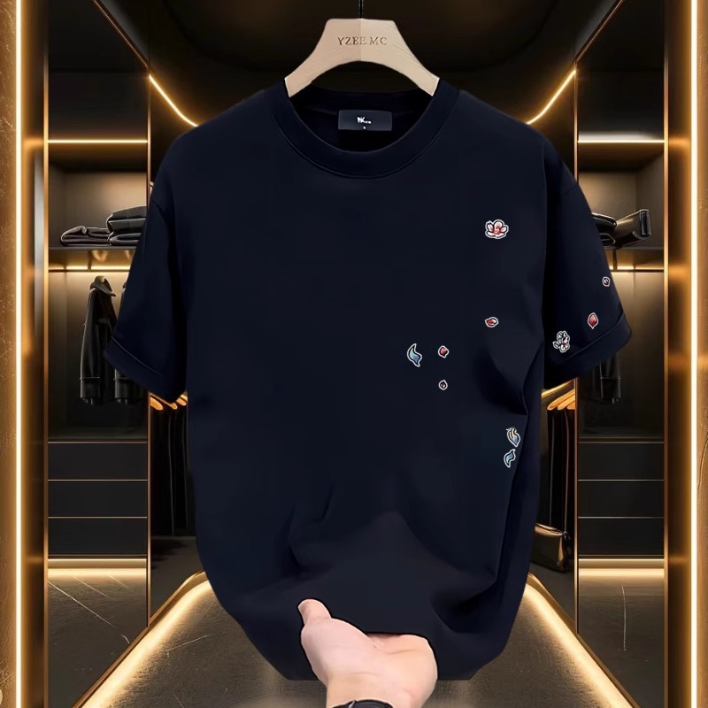 2026 Summer New Arrivals Men's Streetwear T-Shirts | Heavyweight Combed Cotton Oversized Crew Neck Minimalist Tops