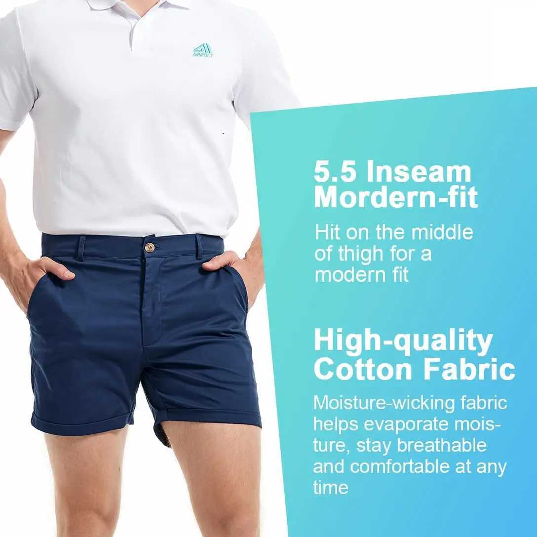 AIMPACT Mens Summer Slim-fit 5 Inseam Flat-Front Stretch Solid Color Chino Shorts AM2355 Z260331