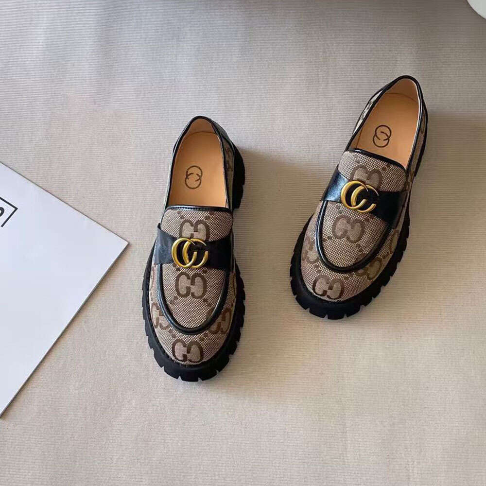 G guccis gucciis ggs guccishoe Brand 2025 New Cross-Border Trade Horsebit Small Leather Daily Versatile Slip-On Loafers Women's Shoes 87ee