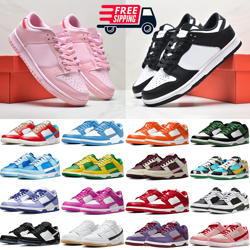 Free Shipping Designer Shoes Low White Black Panda Casual Shoe Triple Pink Grey Fog Light Smoke Grey Bone UNC Outdoor Mens Womens Running Sports Sneakers Trainers