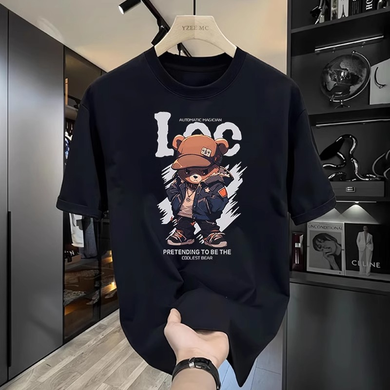 2026 New Arrivals Men's American Casual Cotton T-Shirts | Trendy Graphic Crew Neck Oversized Streetwear Short Sleeve Tops