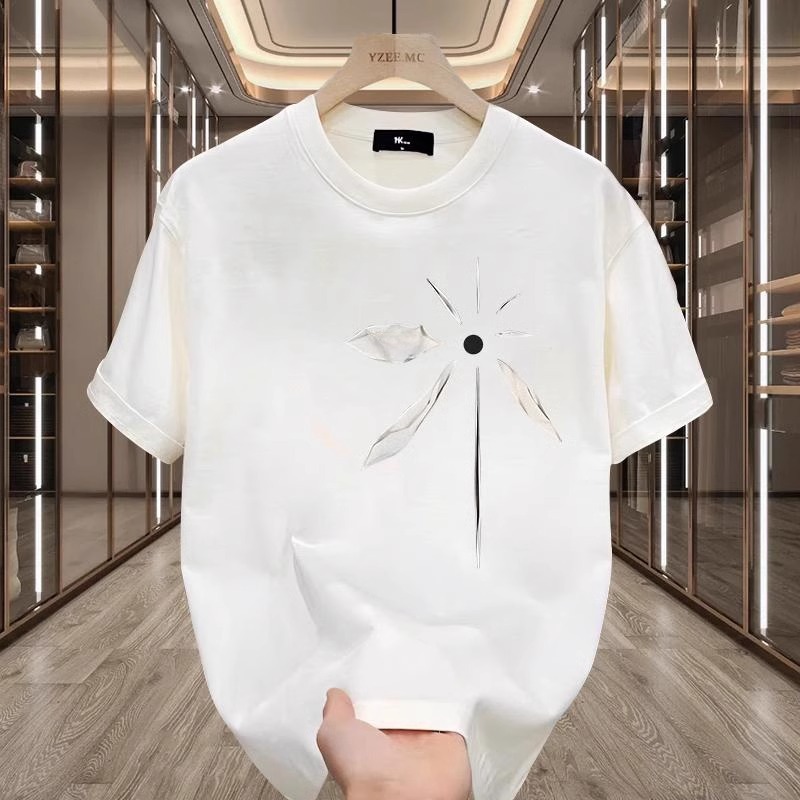 2026 Summer New Arrivals Men's American Streetwear T-Shirts | Heavyweight Combed Cotton Oversized Crew Neck Versatile Short Sleeve Tops