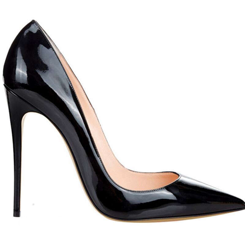 12CM Gold and Silver Patent Leather Fashion High Heels for Women, Stiletto Pointed Toe Solid Color Single Shoes, Large Size Wedding Shoes