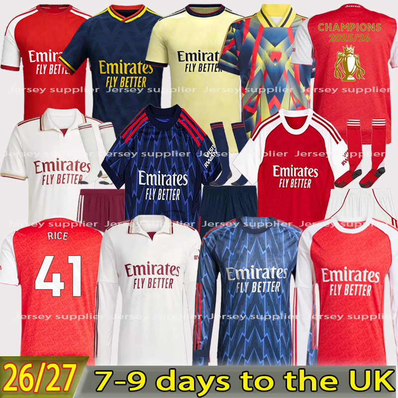 25 26 27 CALAFIORI soccer jerseys RICE SAKA Fans Player MADUEKE ZUBIMENDI 2025 2026 football shirt Men Kids ODEGAARD SAMBI VIEIRA Gyokeres Lewis-Skelly HAVERTZ