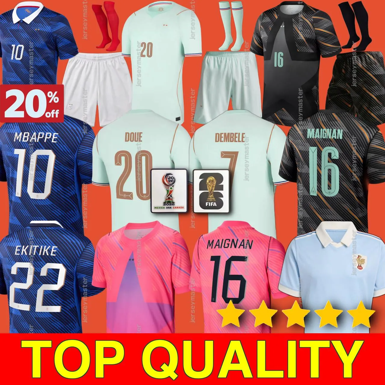 maillot france jersey 2026 MBAPPE BARCOLA OLISE EKITIKE 2026 2027 DEMBELE Maillots De Football Shirt Equipement De Foot Men Kids Kit Enfants France 120TH RUGBY