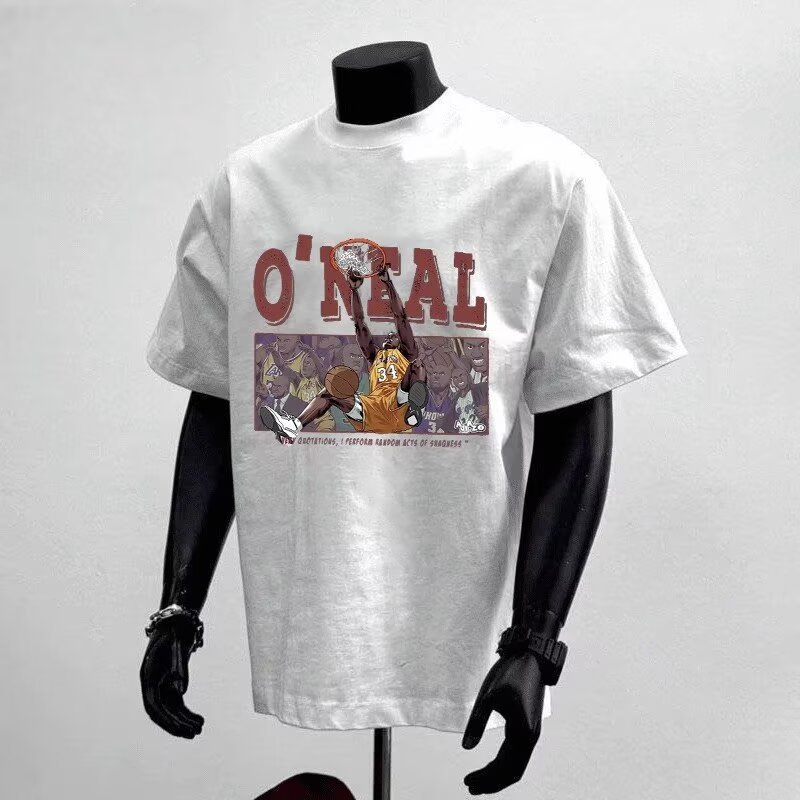 2026 New Arrivals Oversized Streetwear T-Shirts | Letter Print White Crew Neck Casual Basic Short Sleeve Tees