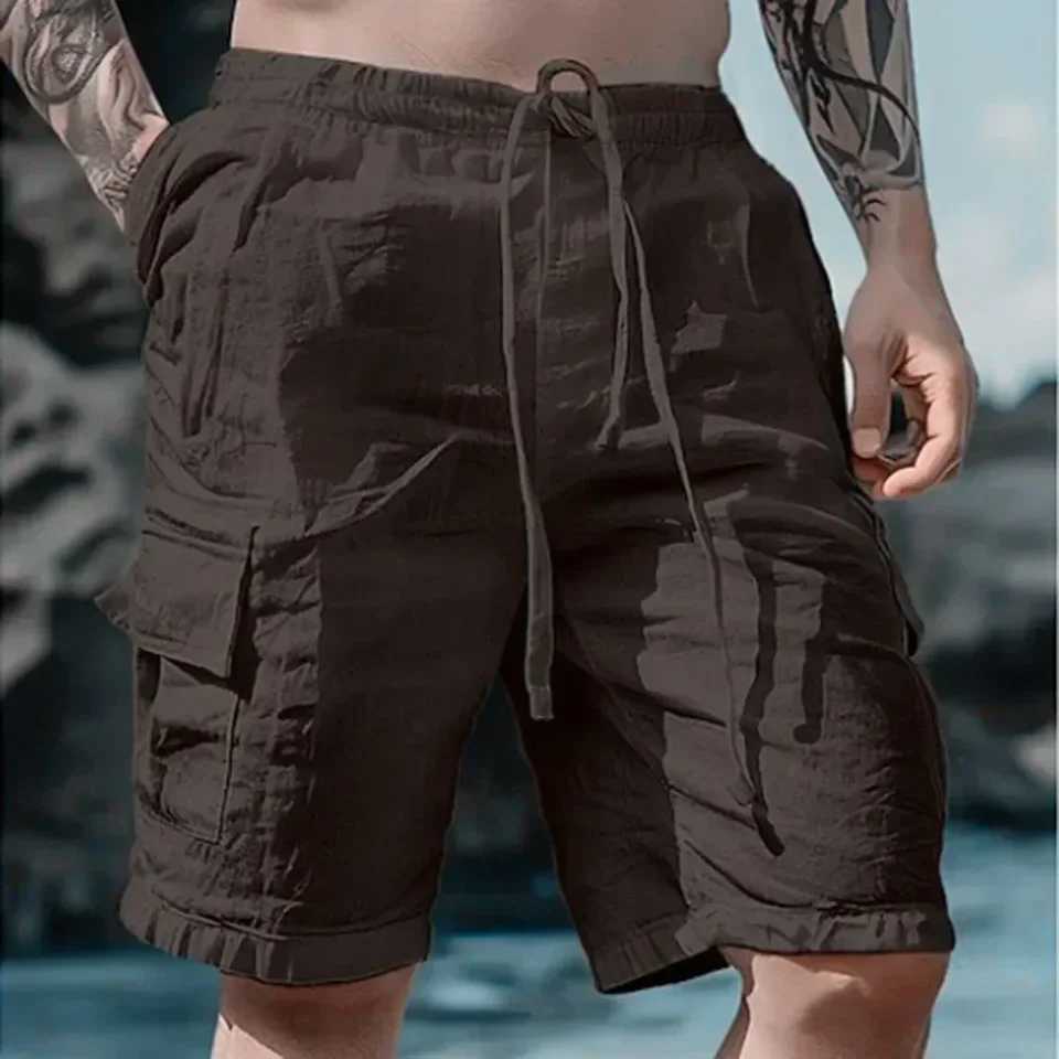 Men Loose Cargo Shorts With Pockets Fashion Beach Streetwear Sports Casual Shorts Running Short Pants Z260331