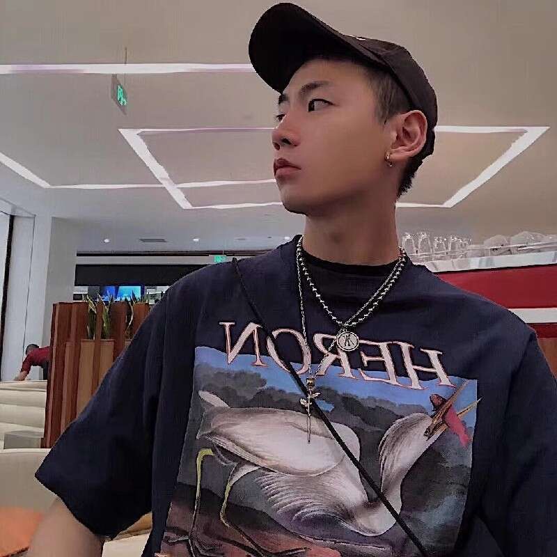 Official website correct version, super popular on Instagram, 19SS HERON PRESTON crane print casual short-sleeve T-shirt for summer