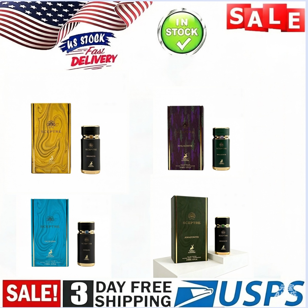 100ml Maison Alhambra Sceptre Malachite EDP Spray Premium Unisex Fragrance 3.4 Oz US/UK Warehouse 3-7 Day Delivery