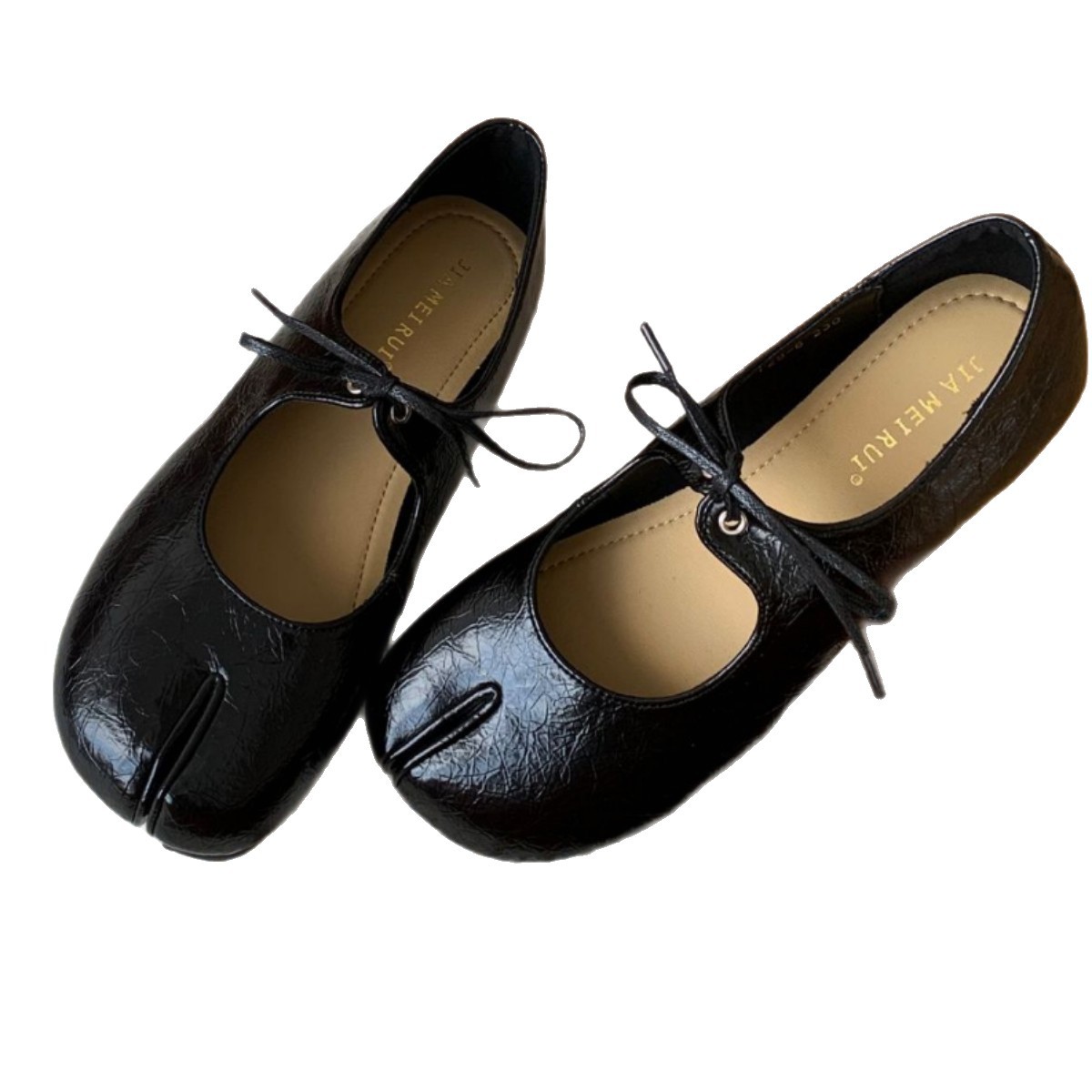 JIANERUI Free shipping new 2026 luxury Flat bottomed split toe flat toe ballet single shoe with pig trotters