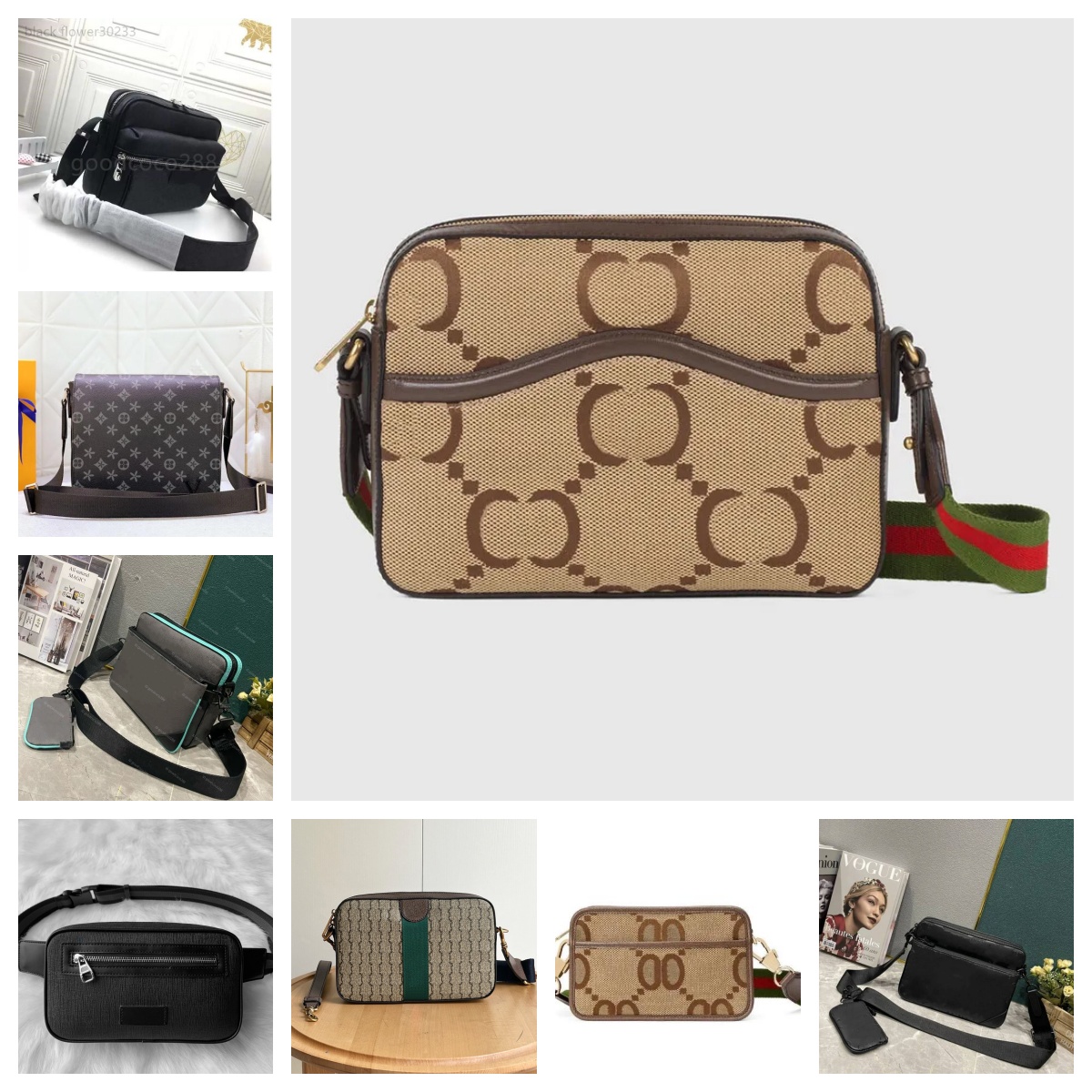 luxury designers bag men messenger bags totes bag camera bag man crossBody bag Reverse Canvas Set Leather shoulder man bag with purse wallet Clutch handbag 69443 28