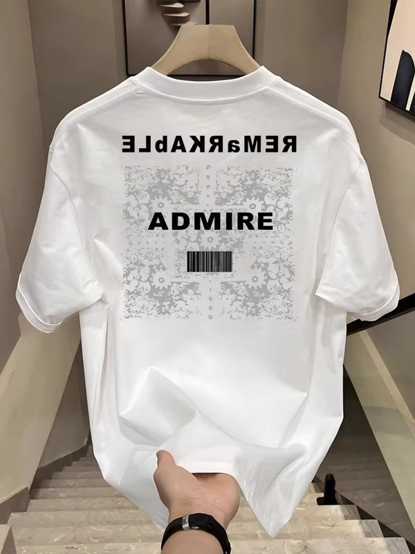 Summer Men's T-Shirts | Heavyweight Cotton American Streetwear Trendy Edgy Graphic Crew Neck Oversized Versatile Tops