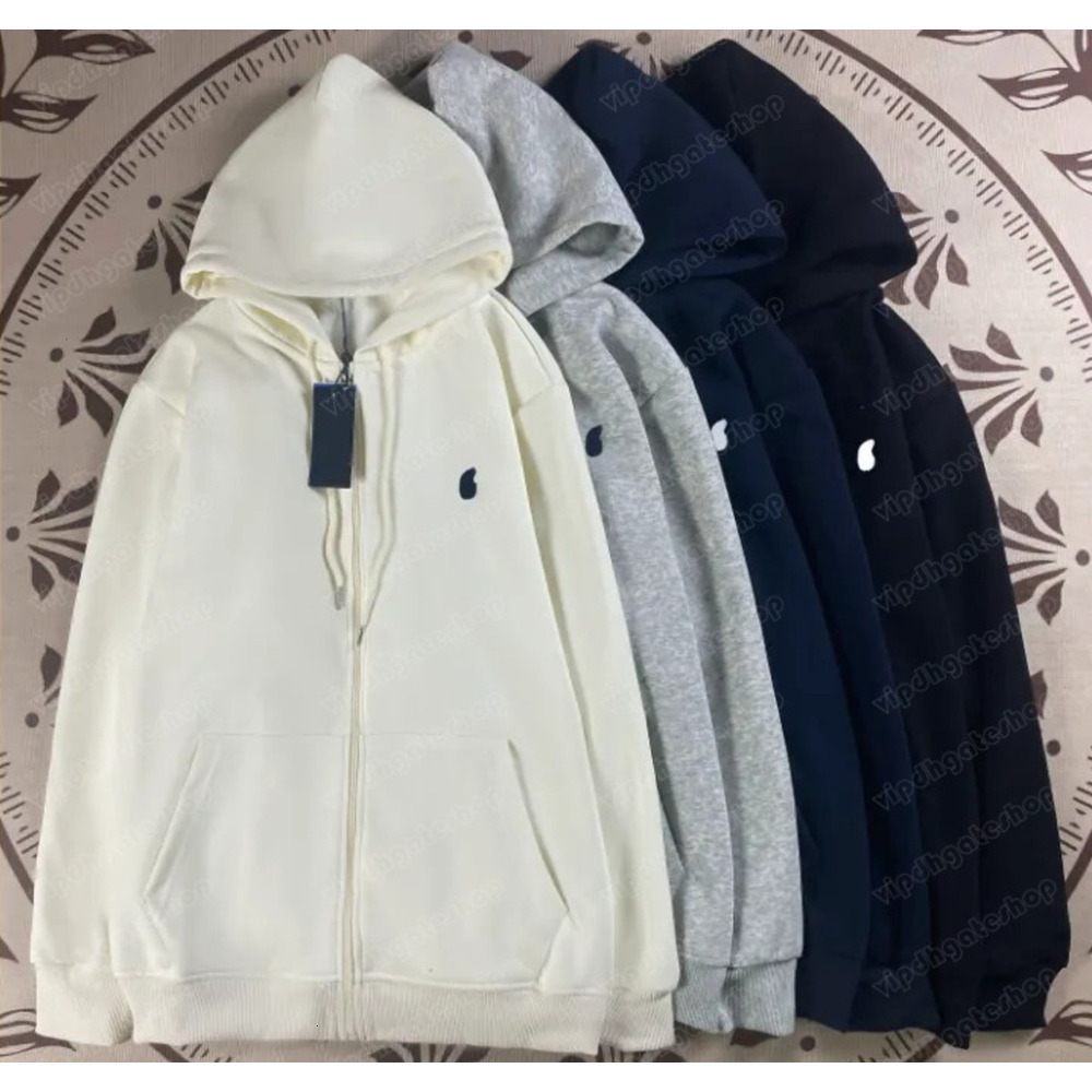 Designer Men's Hoodies Sweatshirts Small Horse Autumn-Winter Pure Cotton Hooded Pullover With Zipper And Embroidery Blouse Sweatshirt Streetwear Man Tops