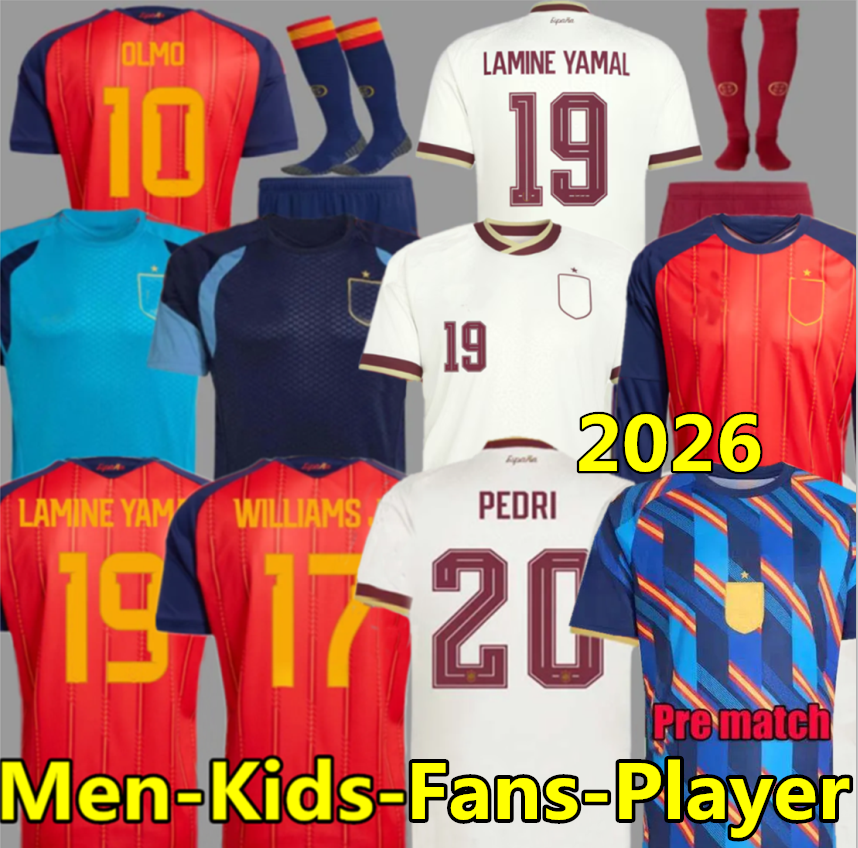 2026 World Cup SPAIN Soccer Jerseys PEDRI GAVI LAMINE YAMAL MORATA Carvajal OLMO FERRAN RODRIGO Jersey 26 27 Men Kid Kit Football Shirt camiseta espana espa a