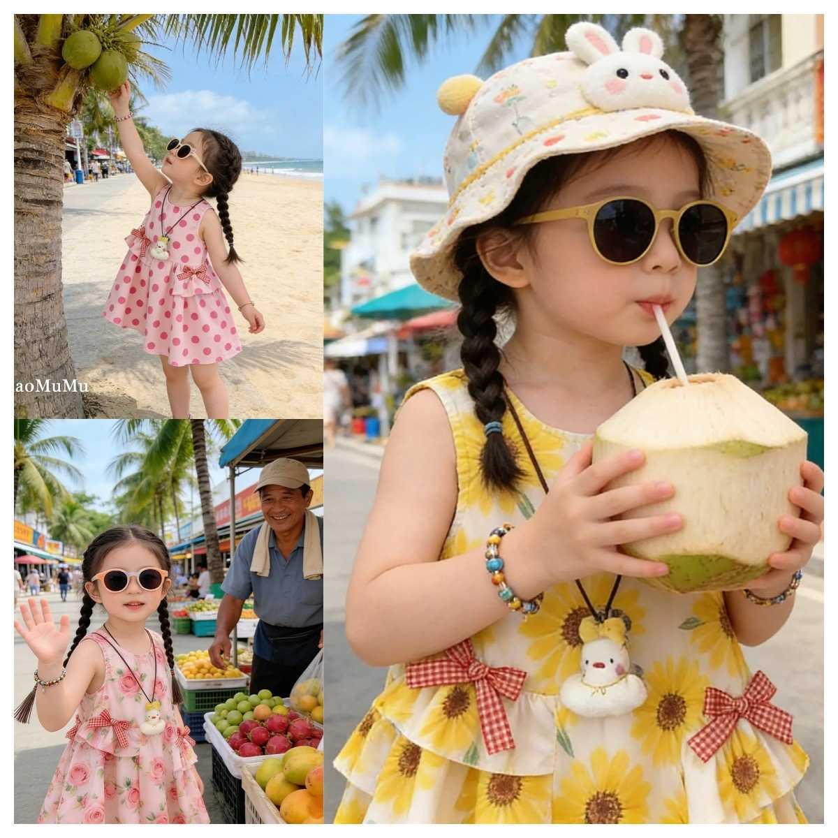 2026 New Style Fresh and Chic Girls' Summer Dress for Beach Vacation - Colorful Oil Painting Sleeveless Backless Dress for Children X260331