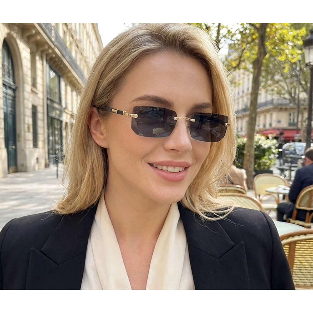 New Fashion Square Cut Edge European And American Trendy Personality Sun Protection Frameless Sunglasses Chunjinqiuli