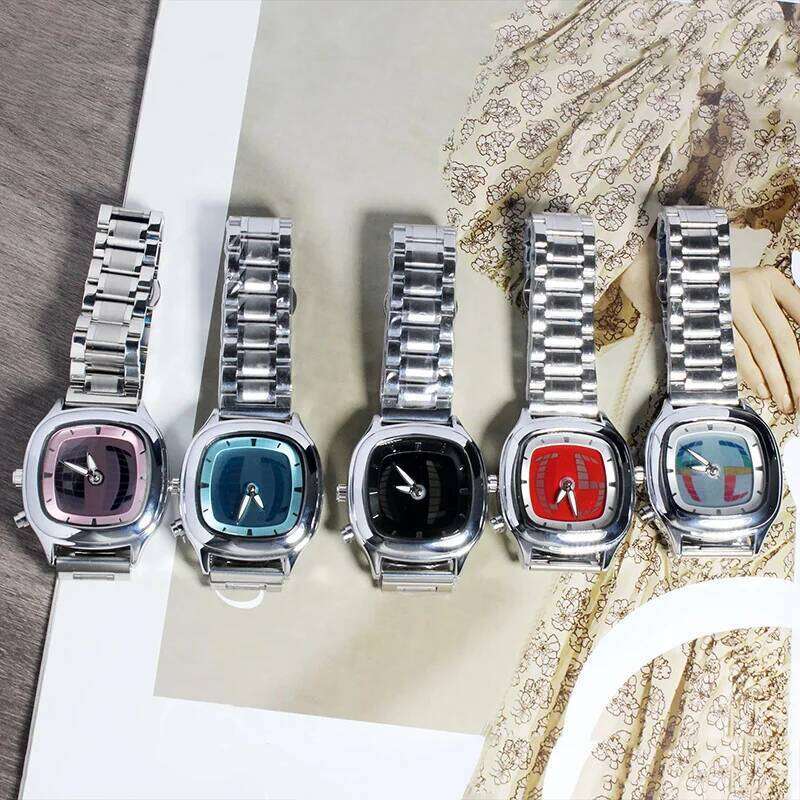 PINTIME Y2K Luxury Men's Watch New Conceptual Cool Digit Dial Male Quartz Wristwatch Stainless Steel Waterproof Reloj Man Clock 26W0331