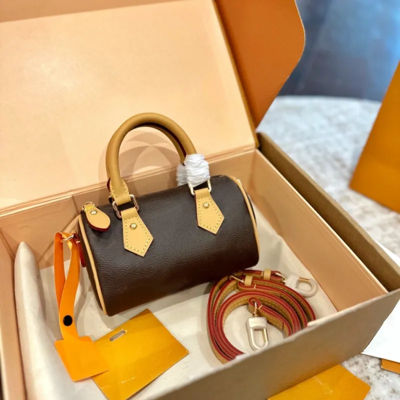 Luxury Designer NANO Speddy 16 Shoulder Bag female leather clutch pochette handbag classic Mini High Quality Purses Women tote crossbody Bags