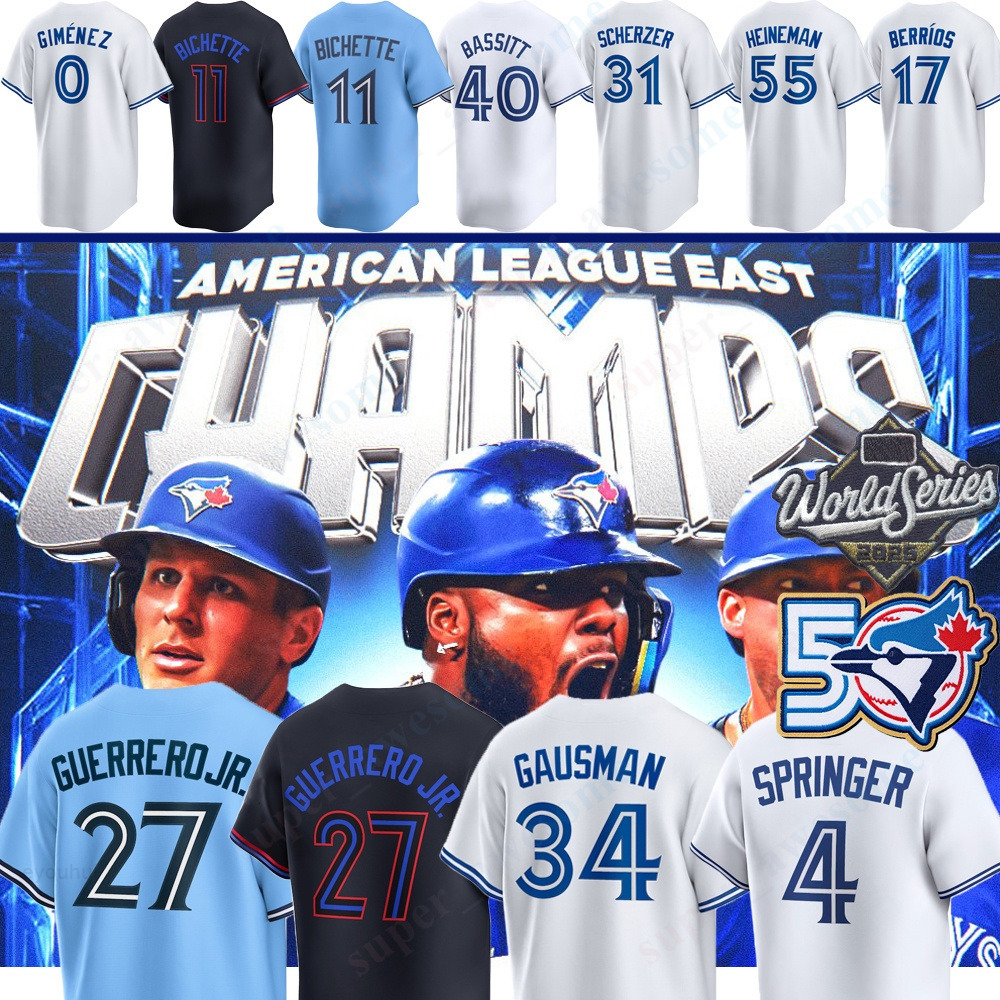 2025 World Series Blue Jays Vladimir Guerrero Jr Alejandro Kirk Baseball Jersey Addison Barger Trey Yesavage Ernie Clement Kazuma Okamoto Dylan Cease 