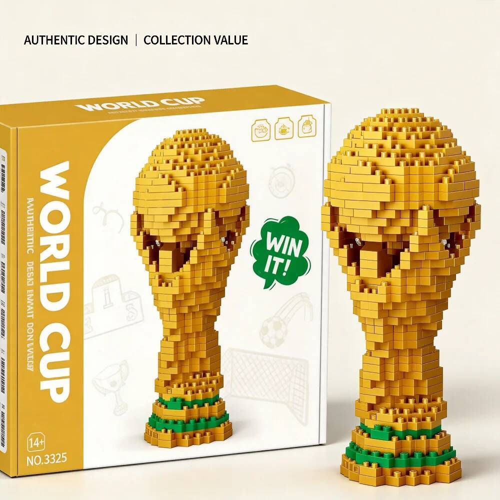Bestseller World Cup Trophy Blocks Gift Box Set Football Fans Souvenir Ddmytues