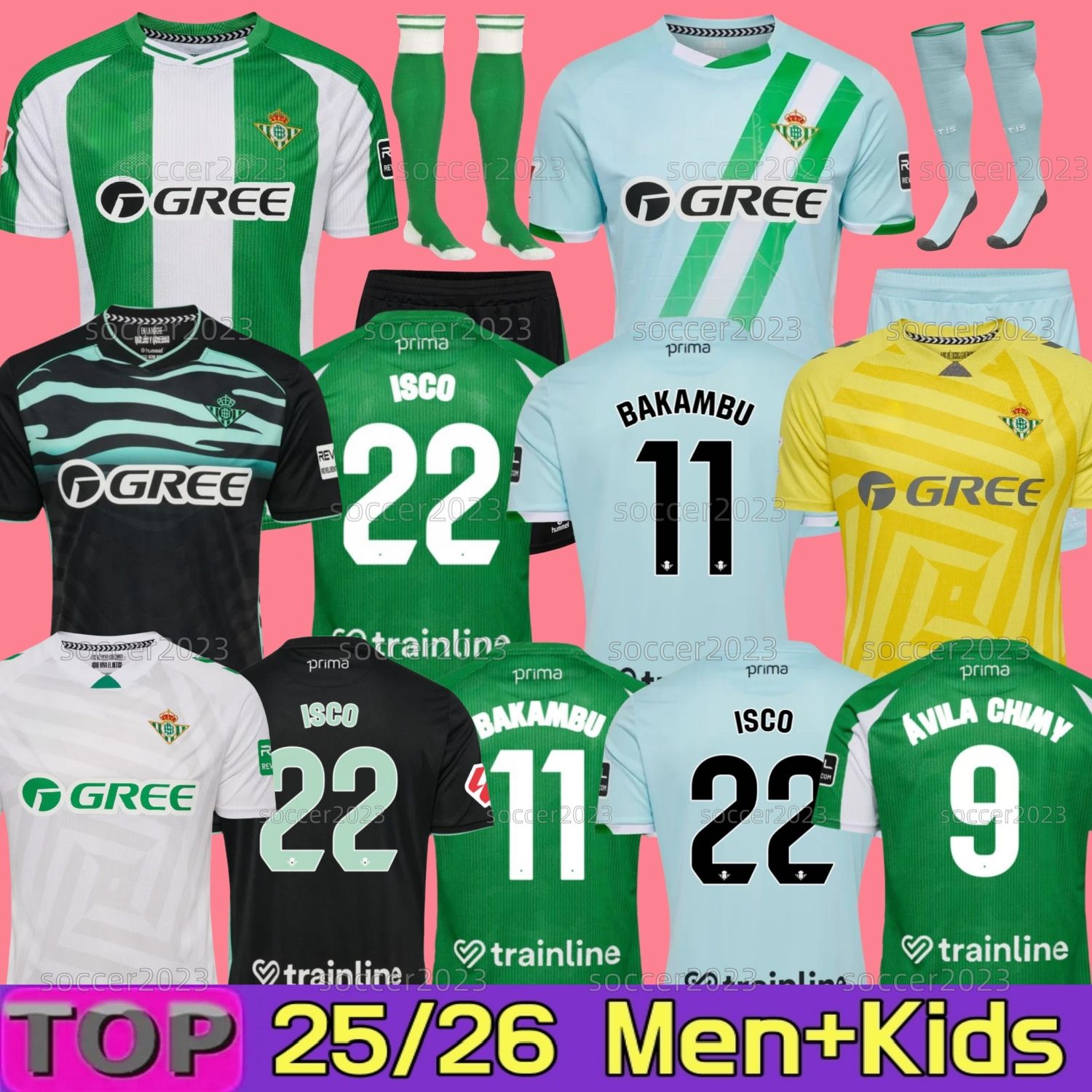 25 26 Real Betis ISCO Soccer Jerseys BAKAMBU EZ ABDE AVILA ANTONY CHIMY JOAQUIN FEKIR B.IGLESIAS CANALES CAMARASA JUANMI 2025 2026 Home Football Shirts Men Kids kit