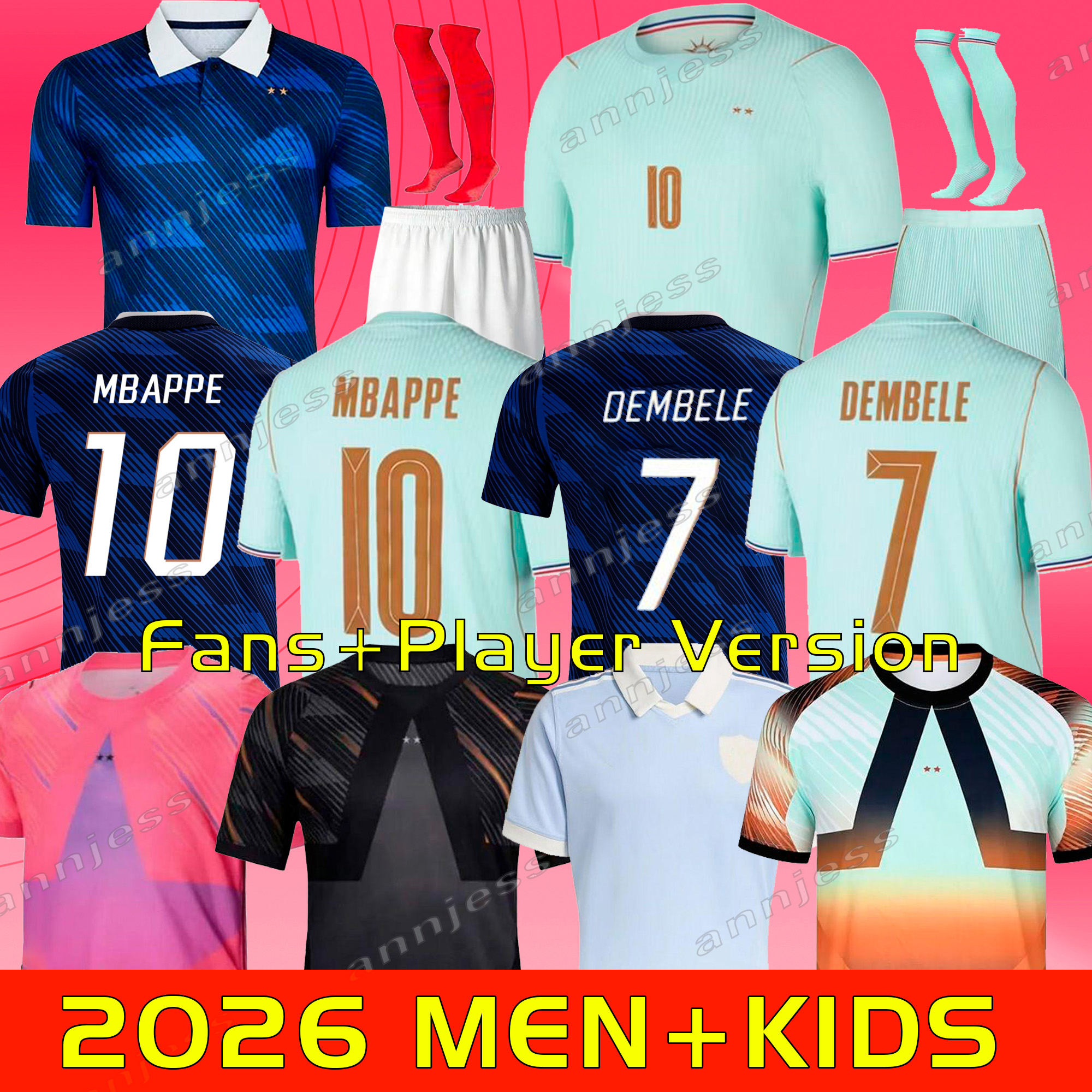 2026 DEMBELE french soccer jersey 26 27 120TH RUGBY World Cup MBAPPE BARCOLA OLISE EKITIKE Maillots de football shirt equipement de foot Men kids kit enfants France