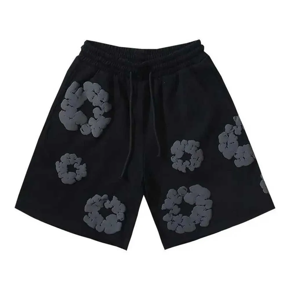 Desnim Shorts Designer shorts Casual Wreath Graphics Kapok Comfortable Beach Pants Breathable Trend Quick Drying Drawstring Knee Length Denim hoodie