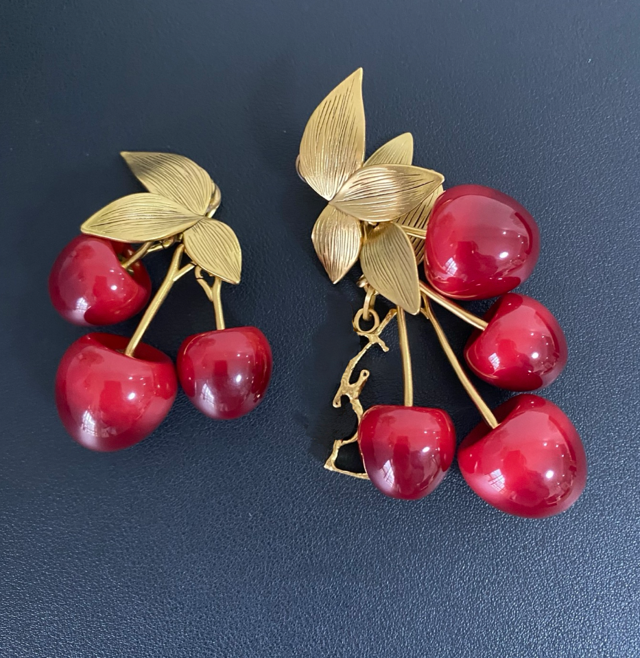 Luxury Classic Cherry Dangle Earring Stud Retro Designer Earrings Eardrop aretes orecchini for Women Lady Wedding Party High Quality Jewelry Gift